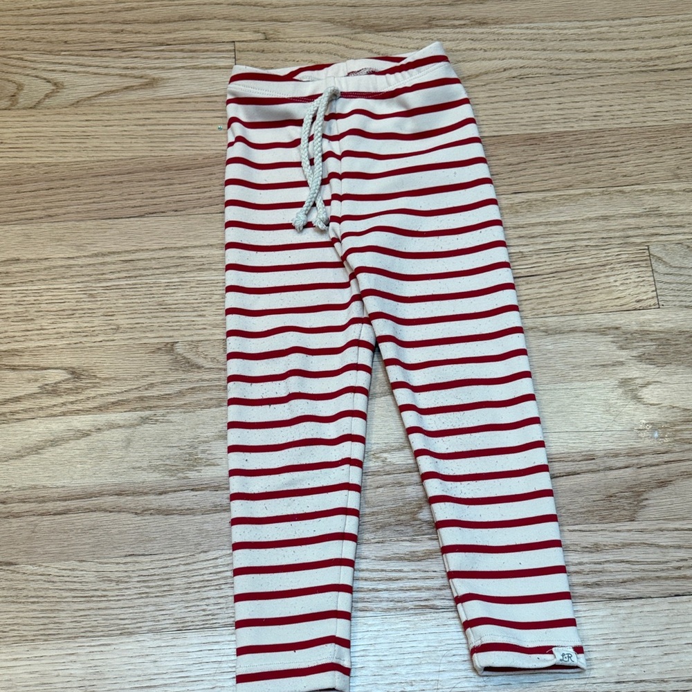 Red and White Striped Leggings